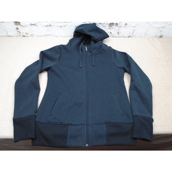 Under Armour Full Zip Black Hoodie Fitted Jacket Cold Gear Womens Large Workout - Picture 1 of 10